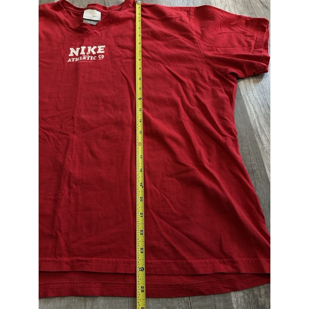 Vtg 90s Nike Womens V-Neck T-Shirt Center Swoosh Red Made In USA Tee Size XL‎ - Picture 9 of 11